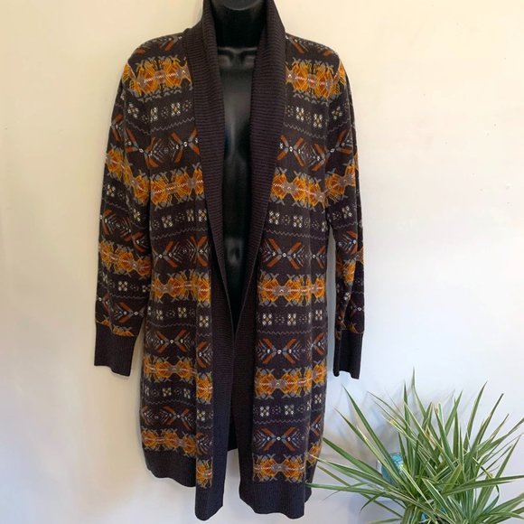 Chelsea and Theodore Long Open Front Cardigan Sweater - Picture 1 of 8